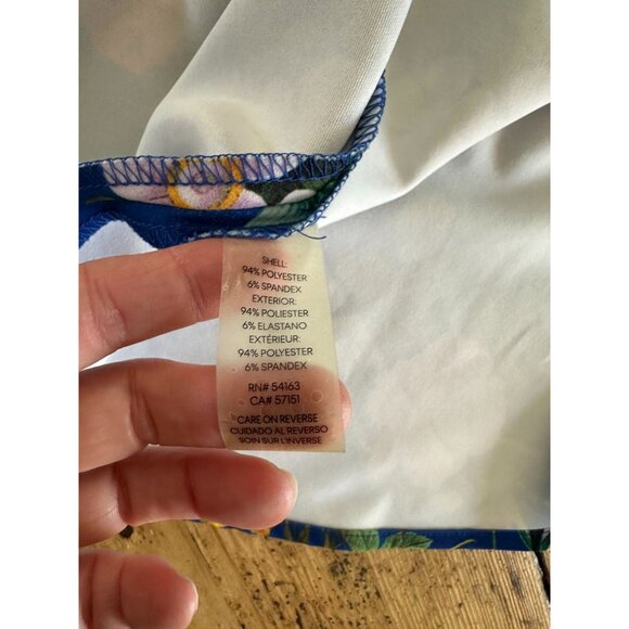 Calvin Klein Womens Blue Dress 4 Sheath floral‎ long polyester sleeveless zipper - Picture 7 of 9